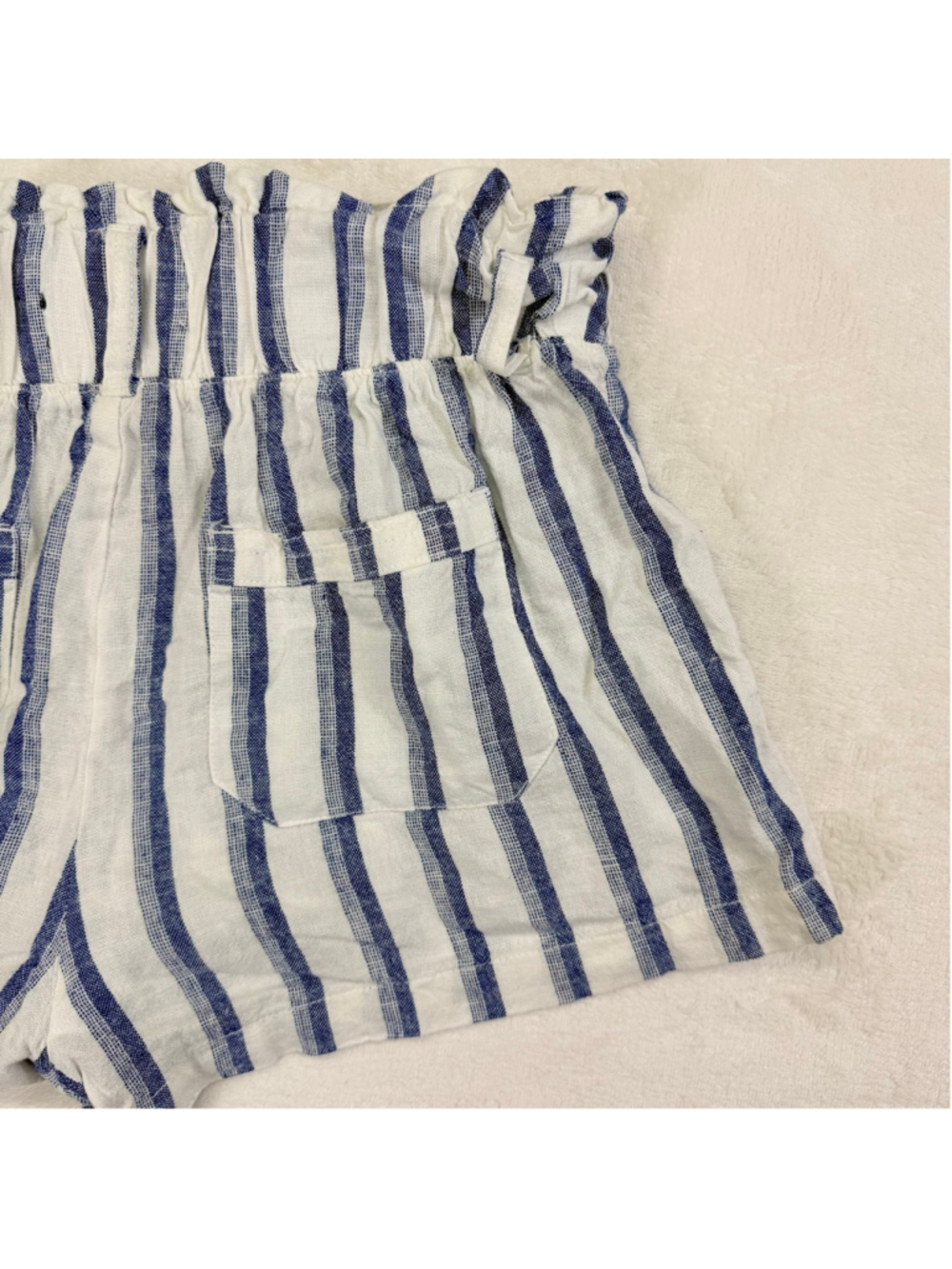 Women's Rewash High Waist Striped Shorts Medium White Blue - Picture 8 of 11
